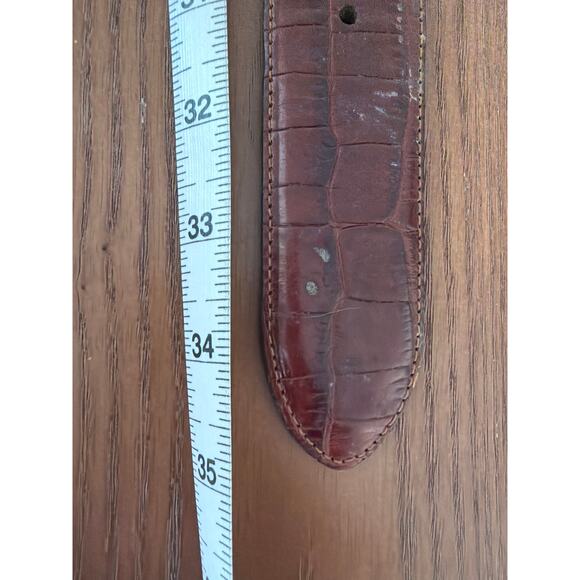 Ralph Lauren brown crocodile embossed leather Belt Sz M fits 35 main image 7